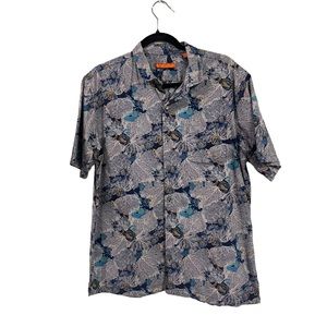 Tori Richard Tropical Fish Print Button Down Top